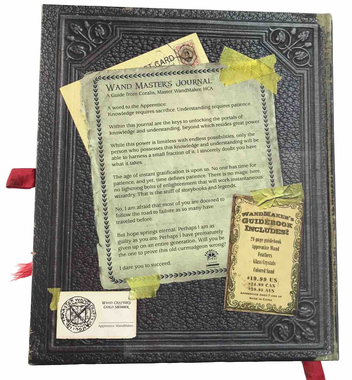 The Wandmaker's Guidebook Kids Hardcover Activity Book *with Wand feather* Magic