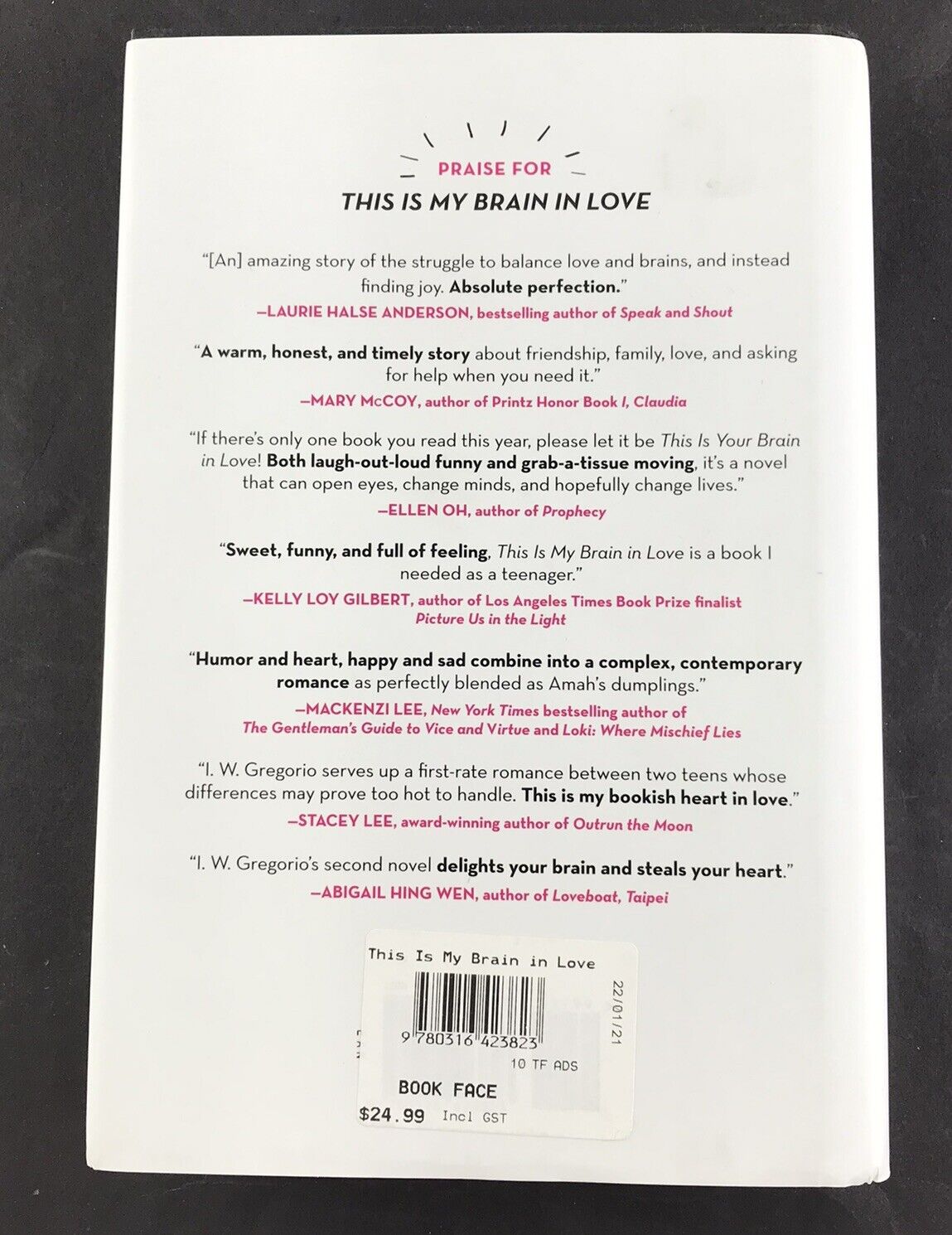 This Is My Brain in Love by I. W. Gregorio (1st Edition Hardcover 2020) Romance