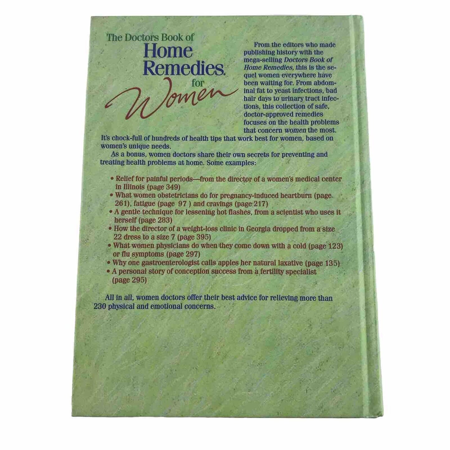 The Doctors Book of Home Remedies for Women Hardcover Book Health Prevention