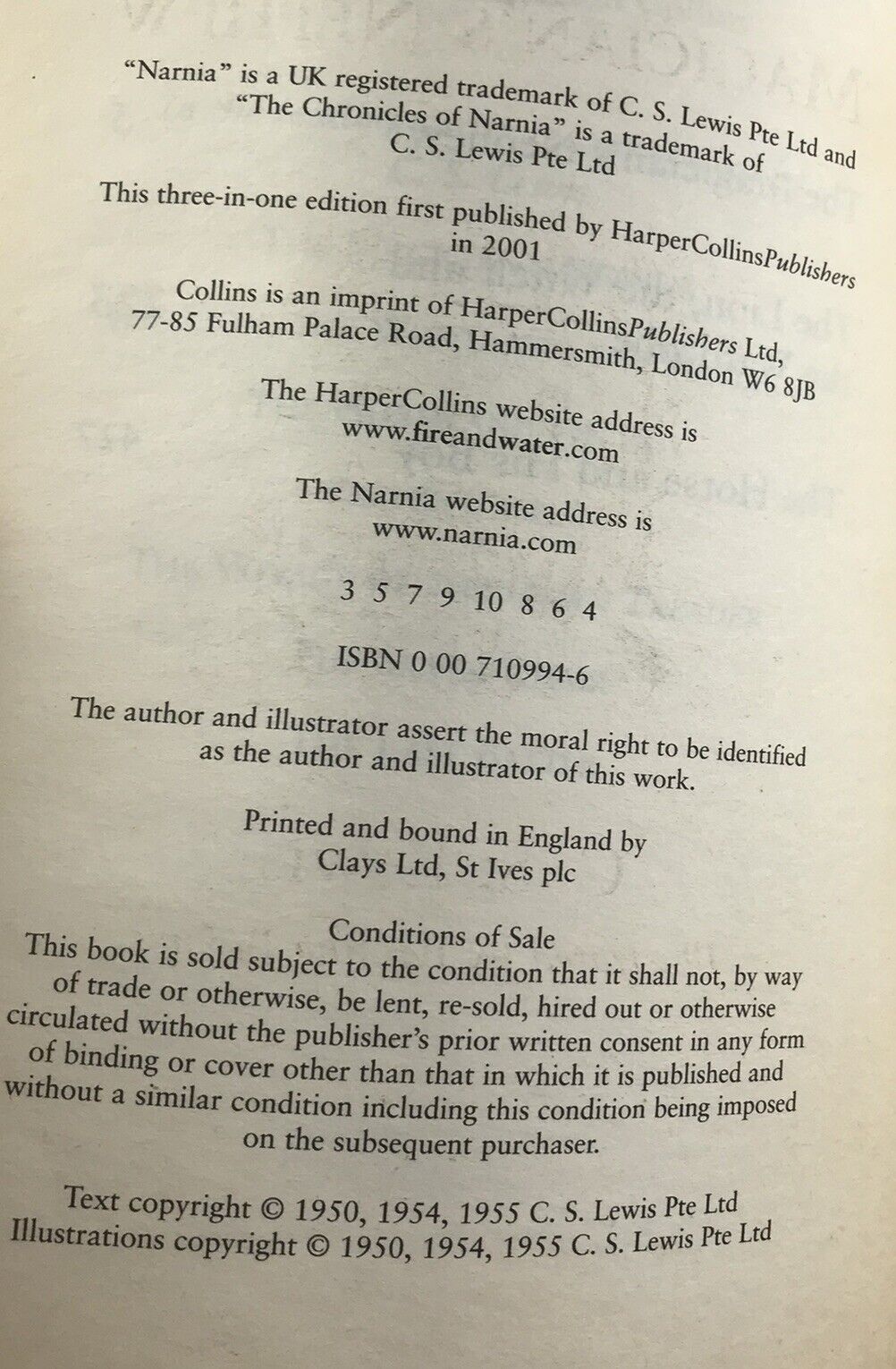 The Chronicles of Narnia by C. S. Lewis (The Lion, The Witch and the Wardrobe)