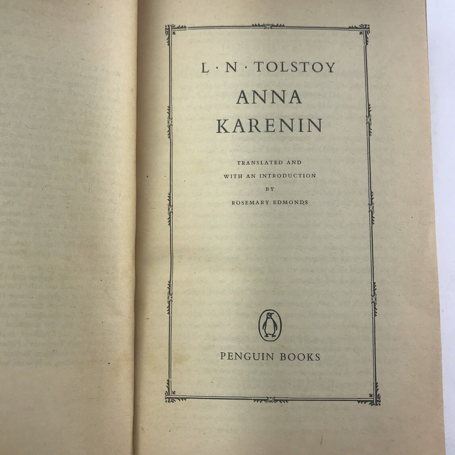 Anna Karenin by Leo Tolstoy (Penguin Classics Black Spine Paperback 1972)