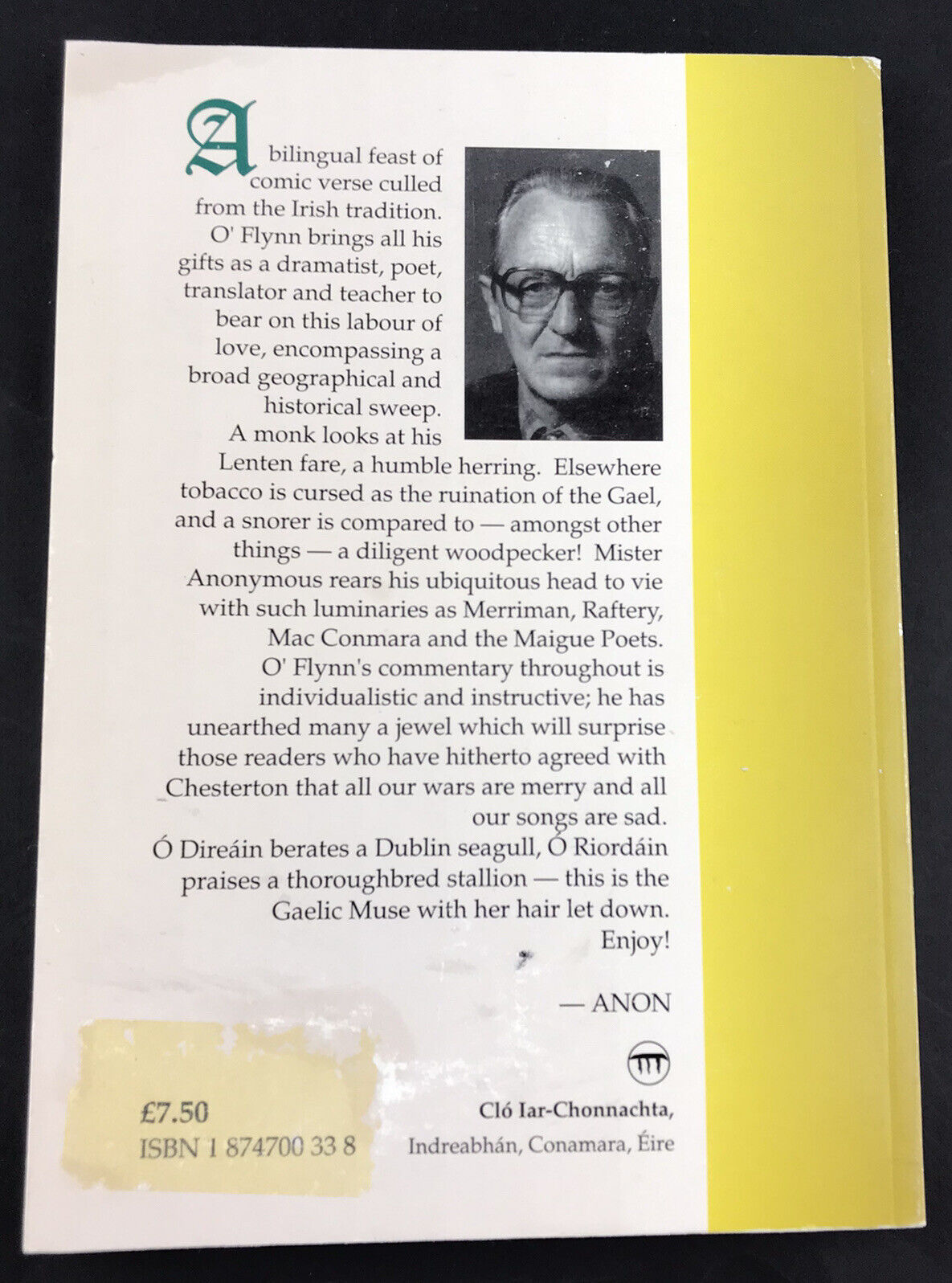 Irish Comic Poems By Criostoir O’flynn with Irish And English Translations Verse