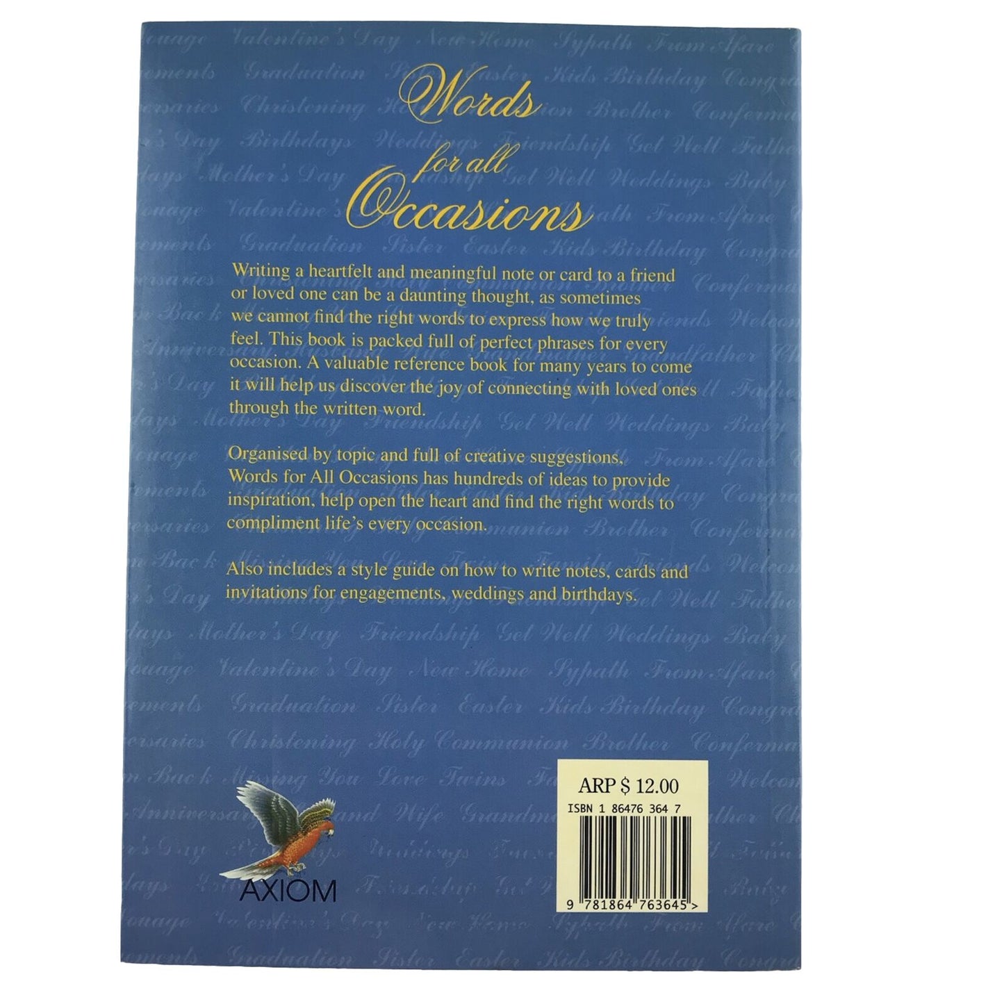 Words for All Occasions - Creative Messages, Sayings Paperback Celebrations Book