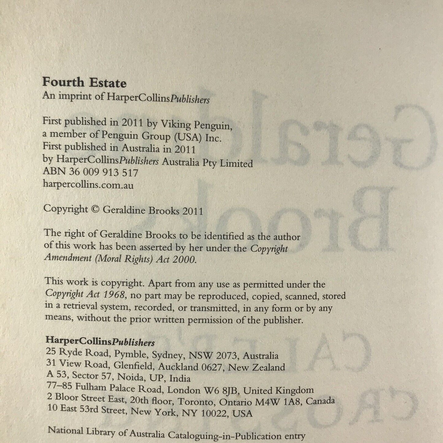 Caleb's Crossing by Geraldine Brooks (Paperback 2011) Pulitzer Prize Winner