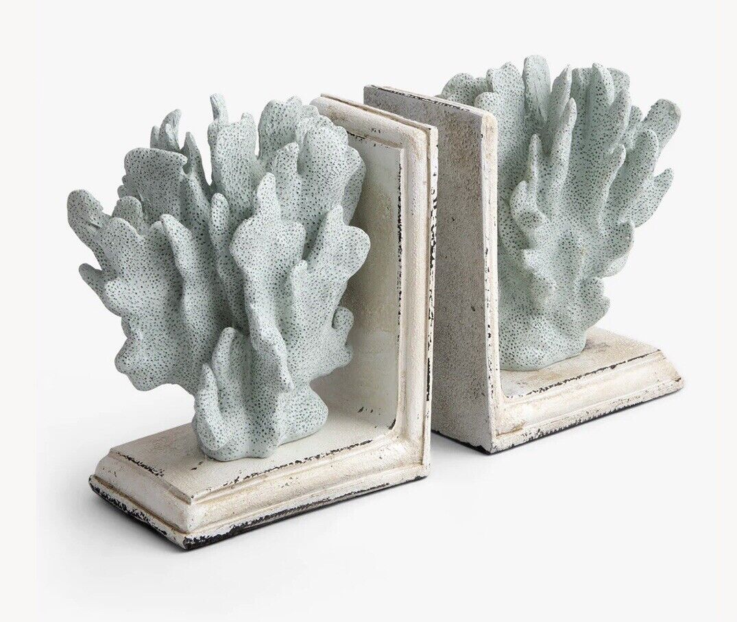 Aqua Coral Bookends