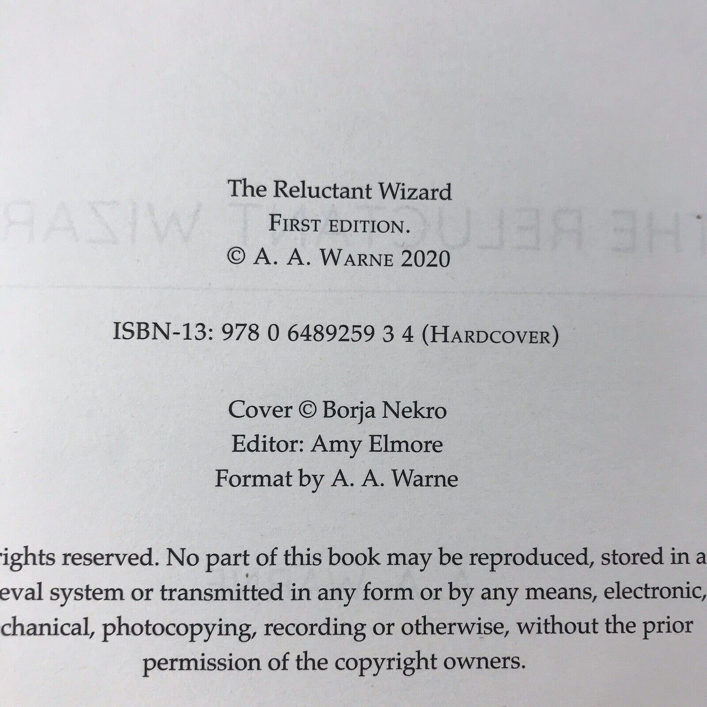 The Reluctant Wizard by A.A. Warne SIGNED BY AUTHOR (Hardcover First Edition)