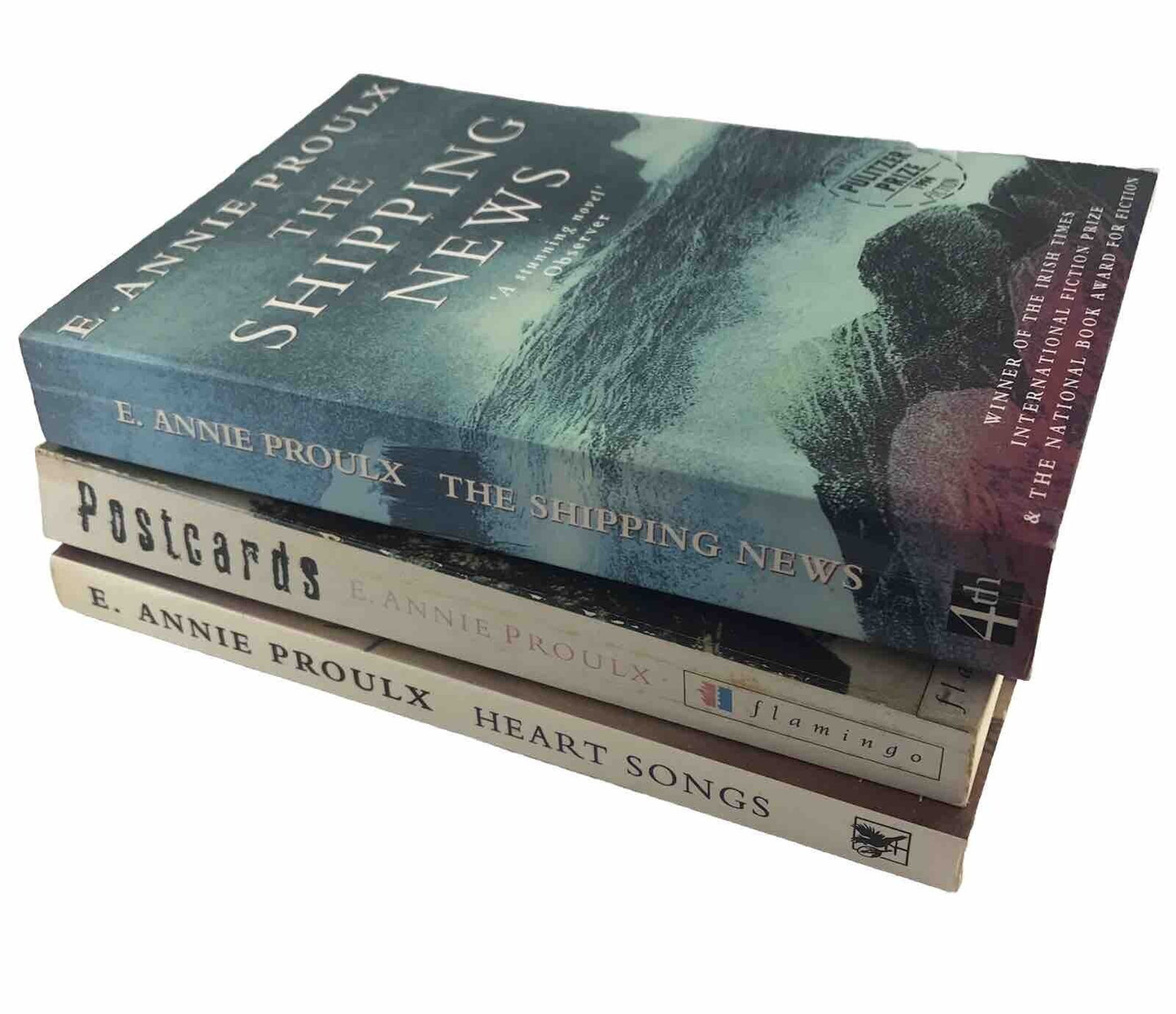 3x Book Bundle by E. Annie Proulx (Paperback 1994) The Shipping News, Postcards