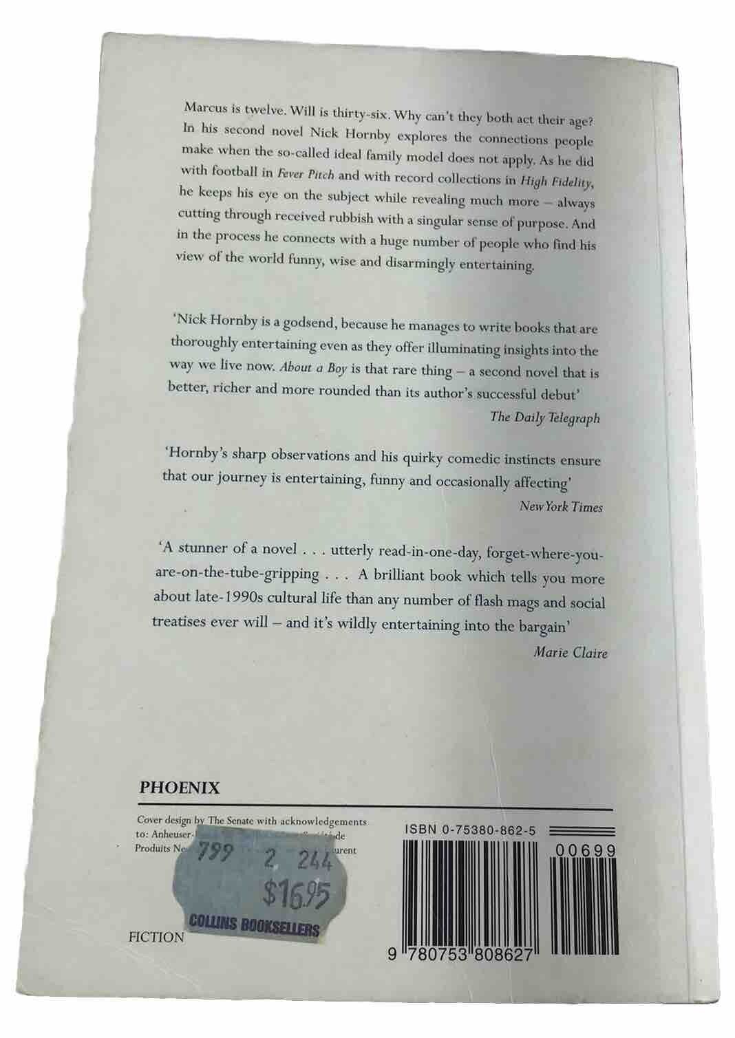 About a Boy by Nick Hornby (Early Edition Paperback, 1999)