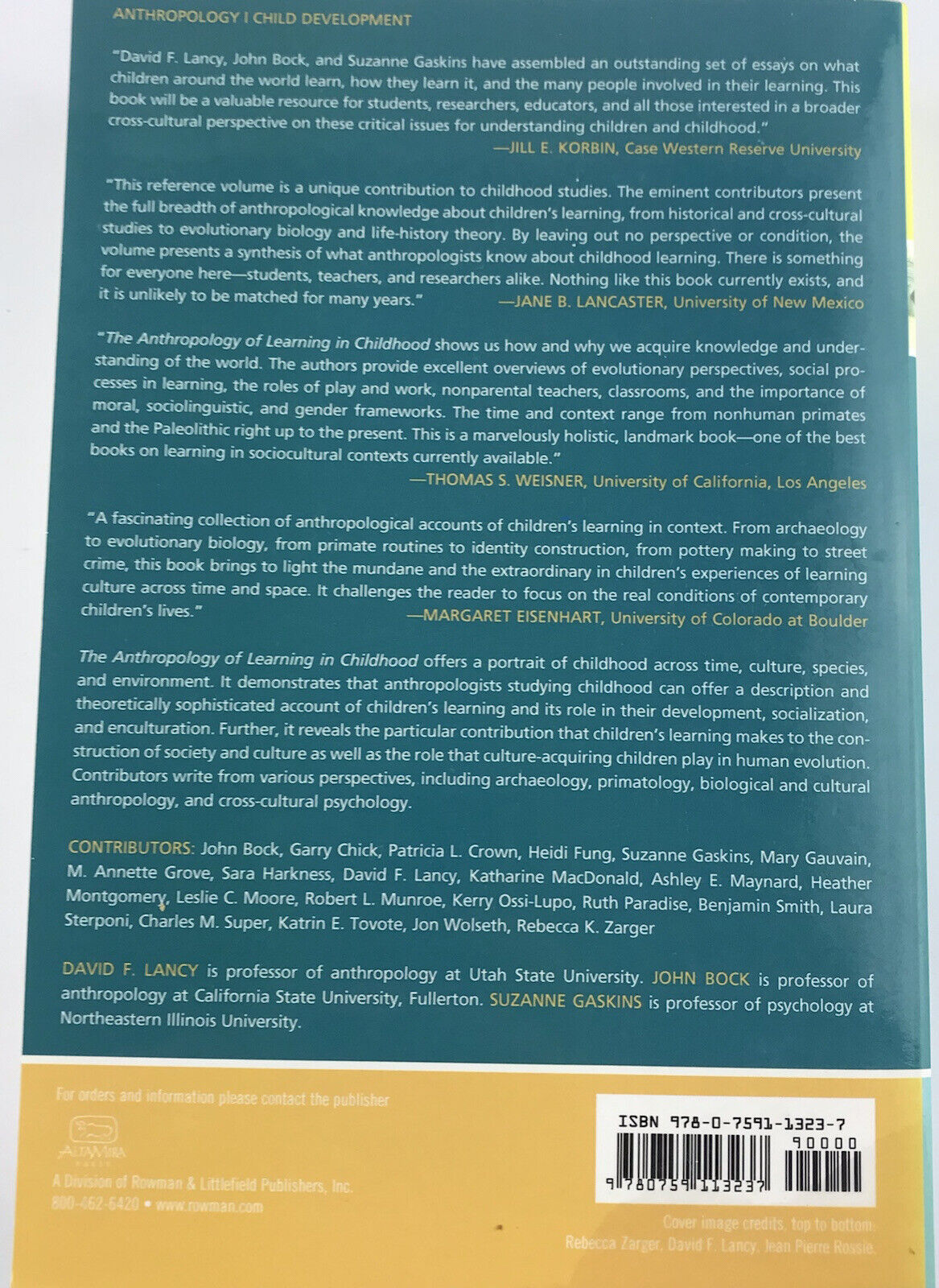 The Anthropology of Learning in Childhood by John Bock, Suzanne Gaskins etc