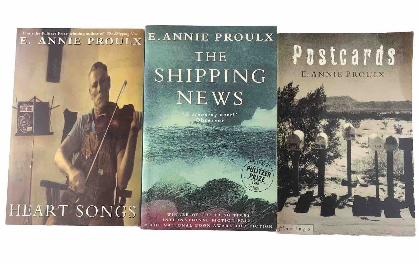 3x Book Bundle by E. Annie Proulx (Paperback 1994) The Shipping News, Postcards