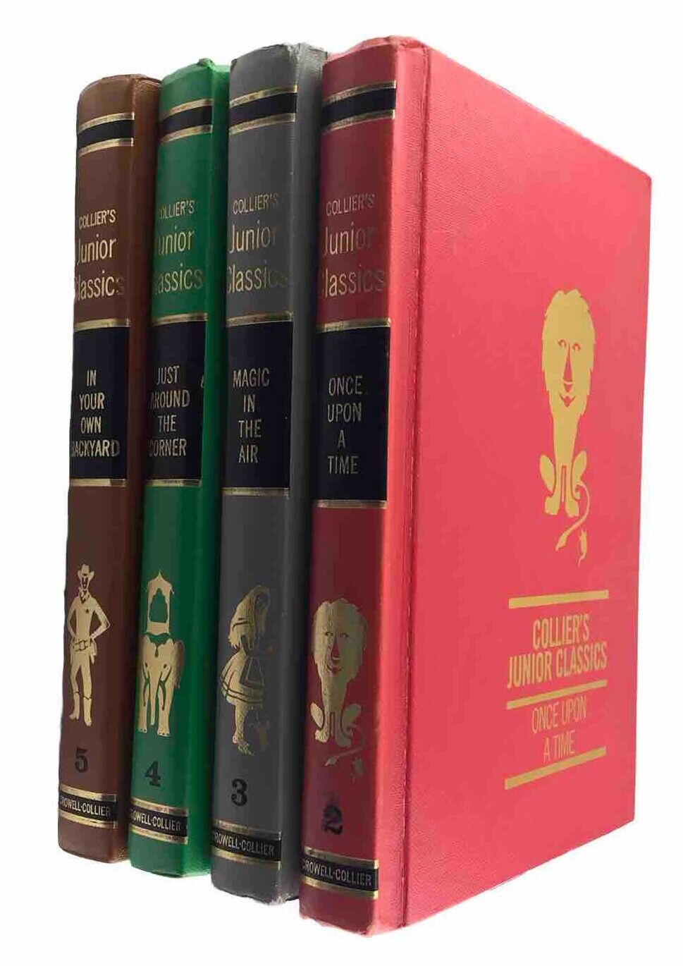 1962 First Edition Collier’s Junior Classics Books 2-5 RARE Illustrated Hardcove
