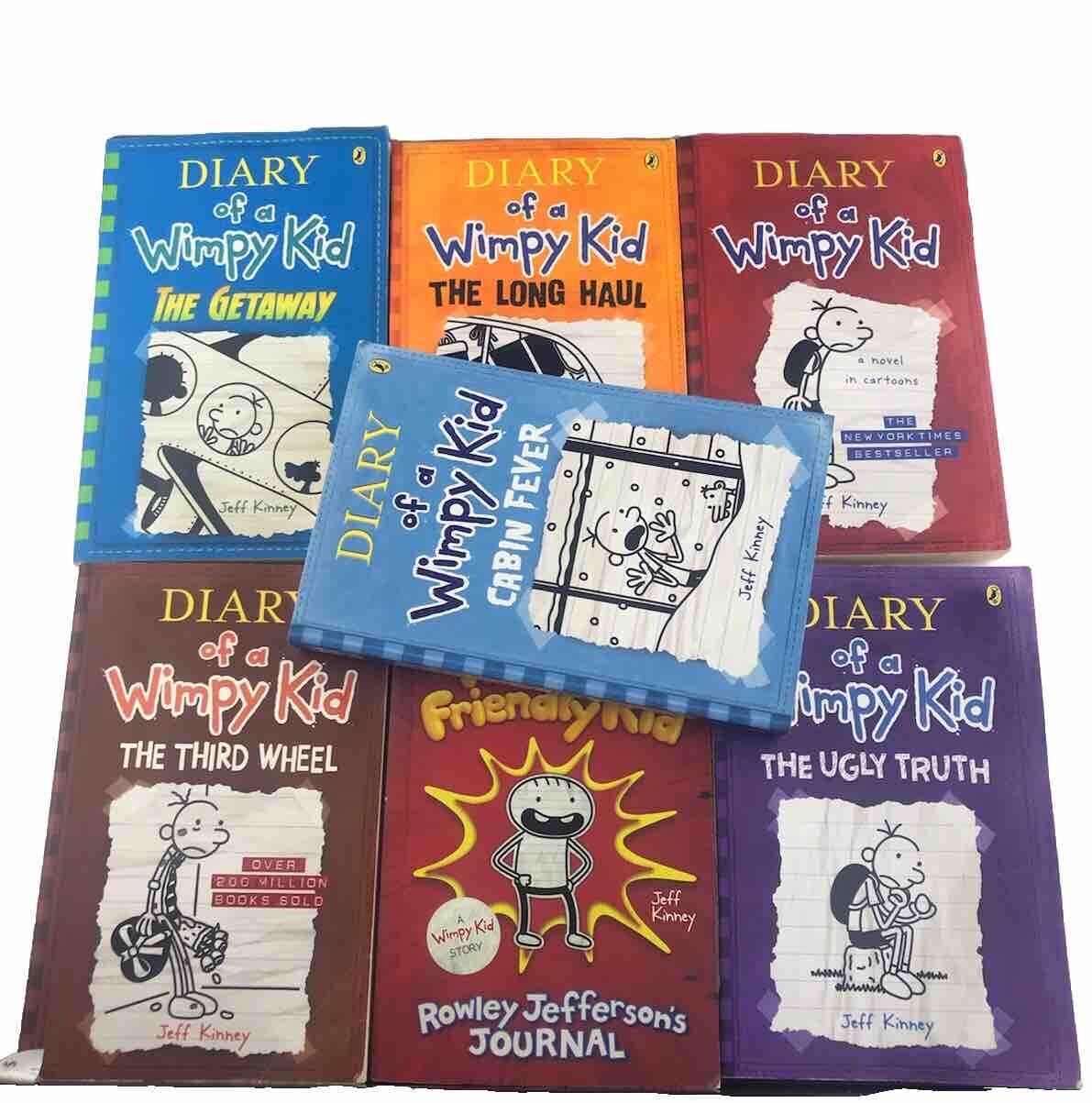 7x Diary of a Wimpy Kid Books by Jeff Kinney (Paperback, 2008)