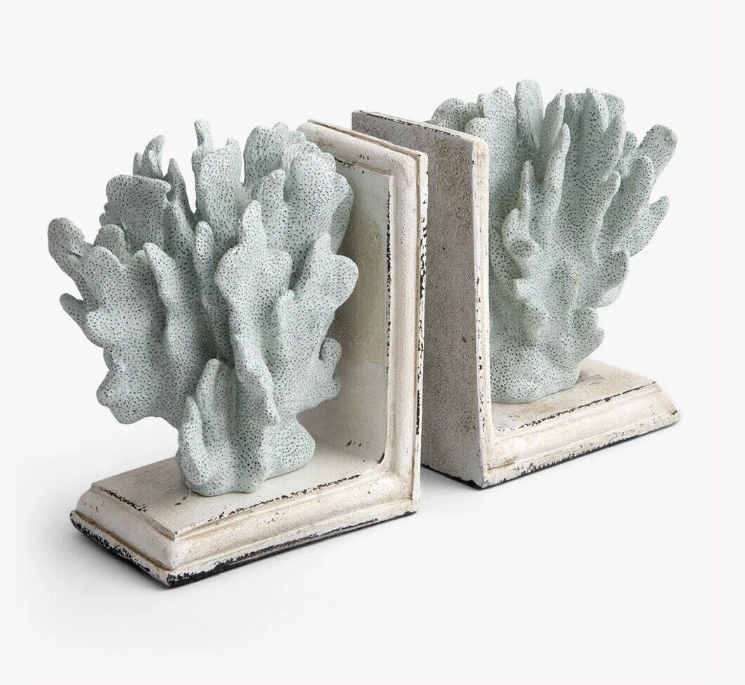 Aqua Coral Bookends