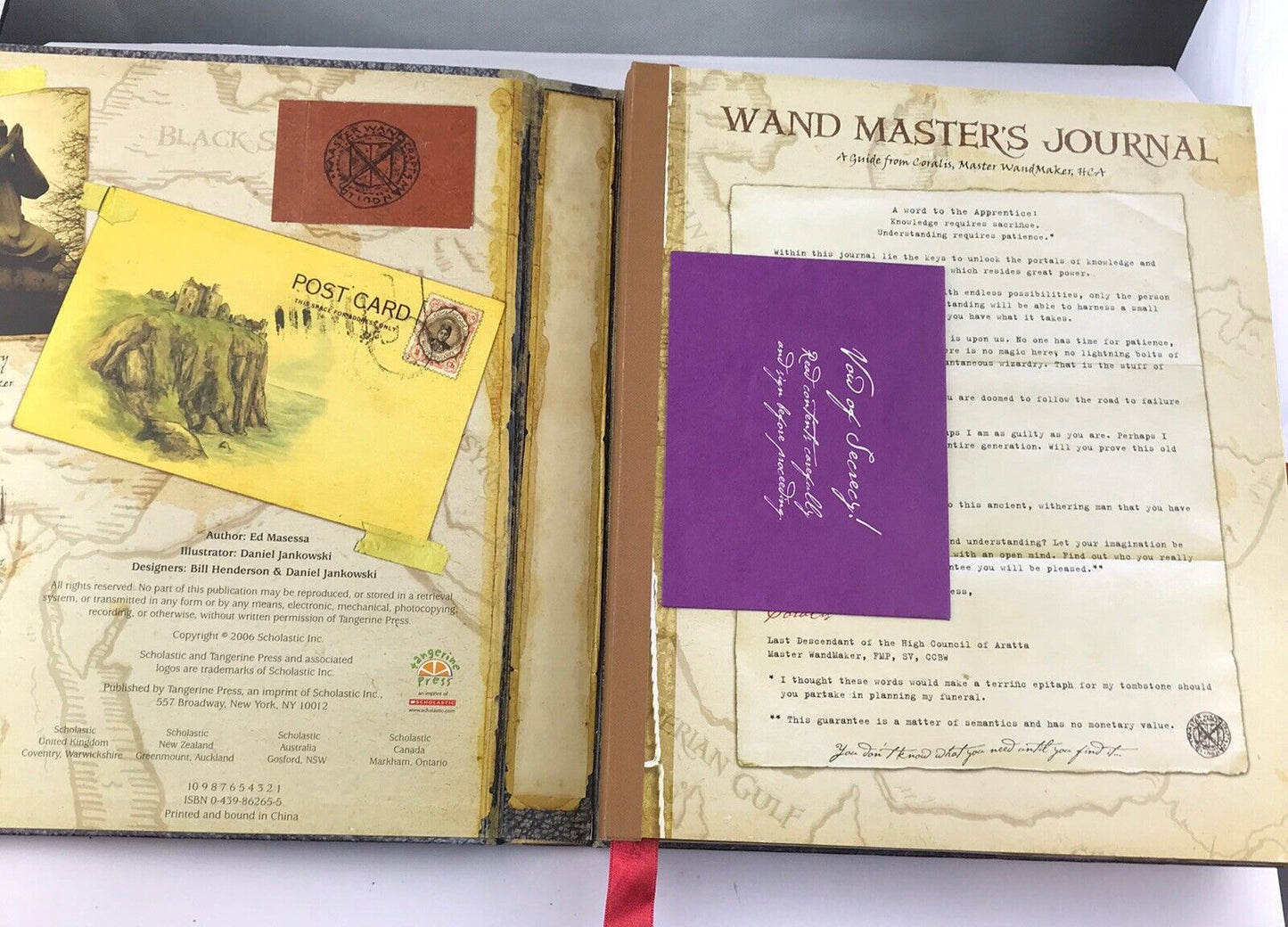 The Wandmaker's Guidebook Kids Hardcover Activity Book *with Wand feather* Magic