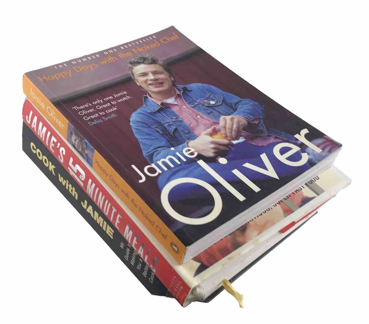 3x Jamie's Oliver Cookbooks Bundle - Cook with Jamie, 15min Meals, Naked Chef