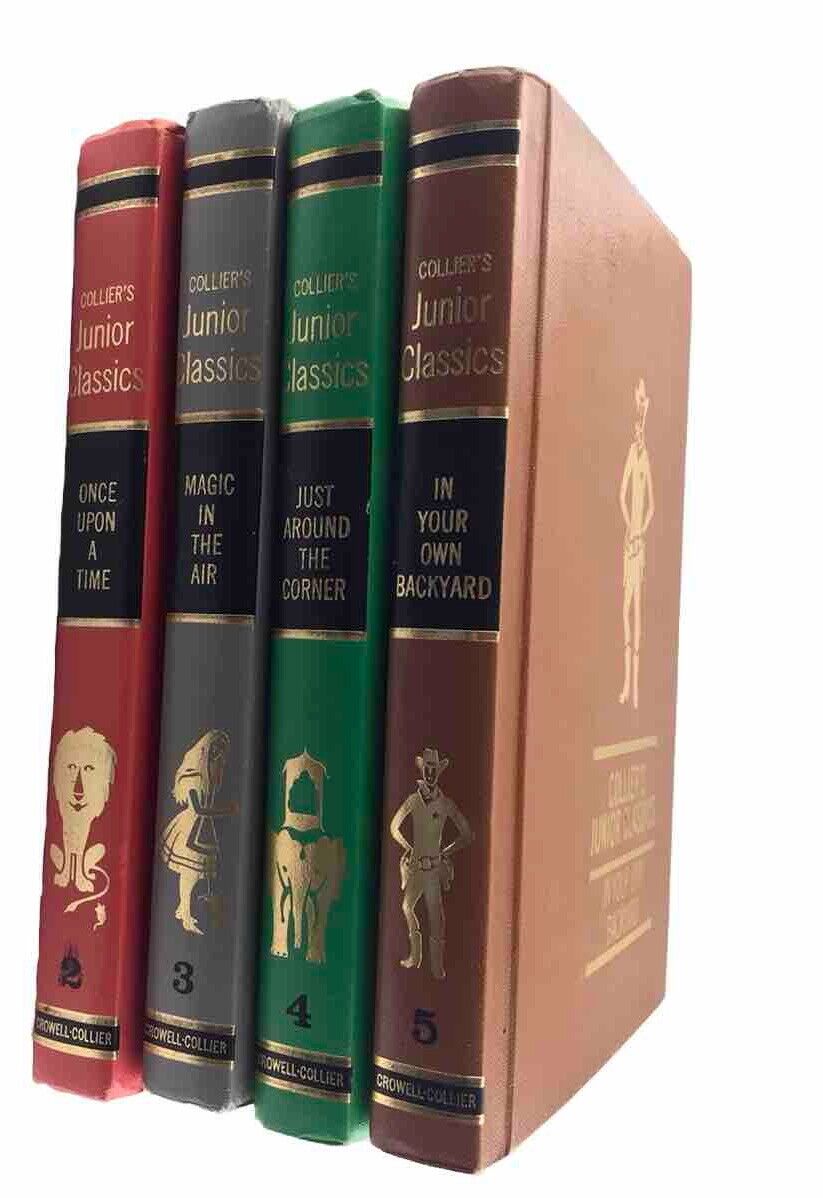 1962 First Edition Collier’s Junior Classics Books 2-5 RARE Illustrated Hardcove