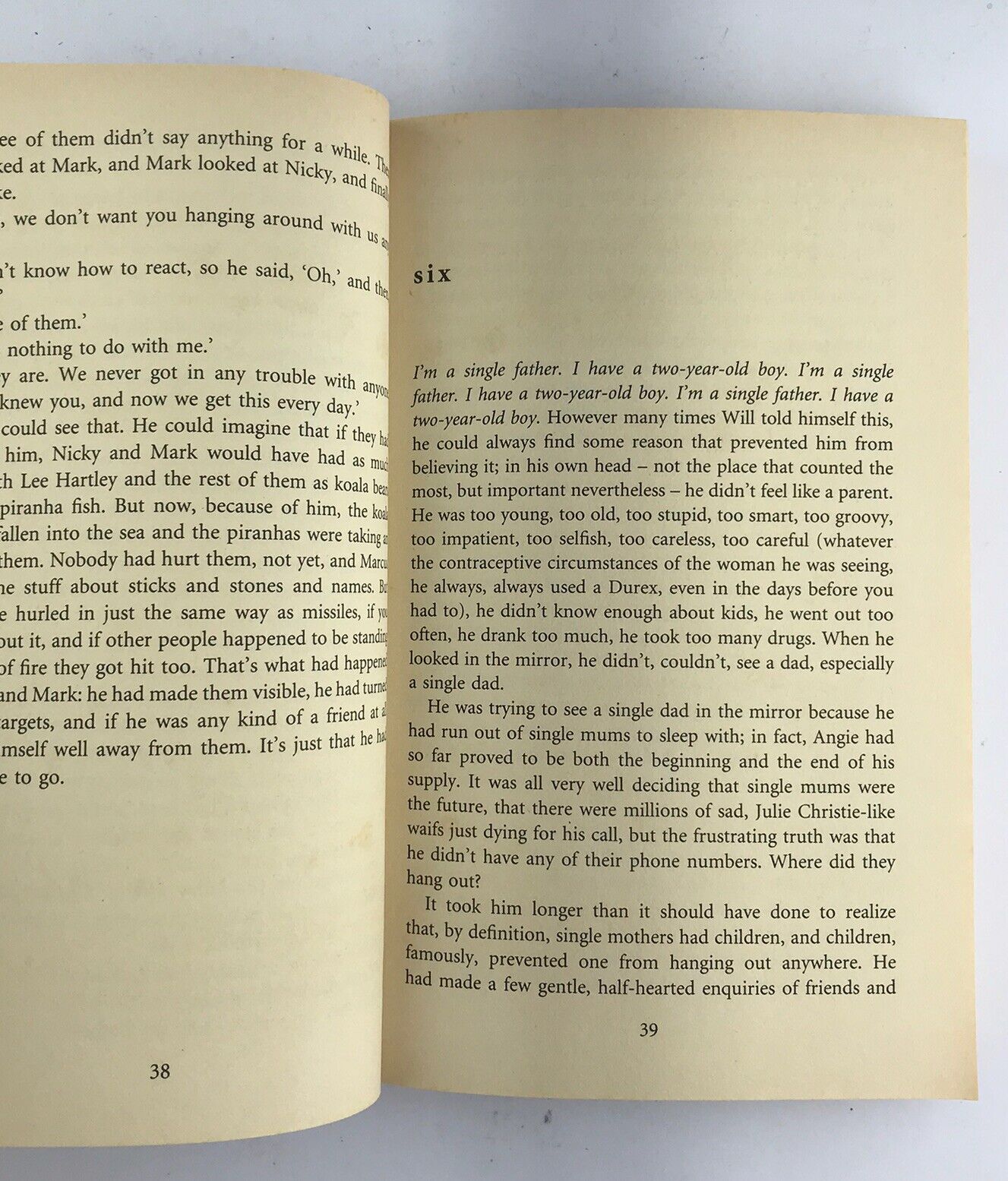 About a Boy by Nick Hornby (Early Edition Paperback, 1999)