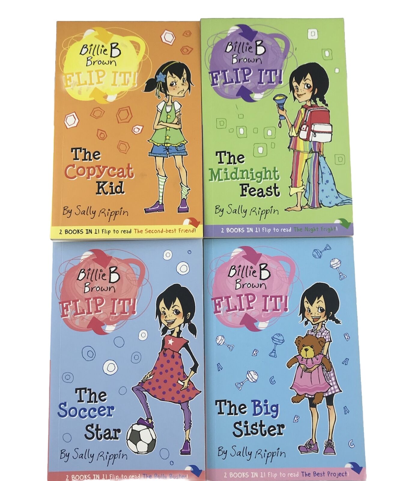 Billie B Brown FLIP IT 4x Book Bundle by Sally Rippin The Big Sister Soccer Star