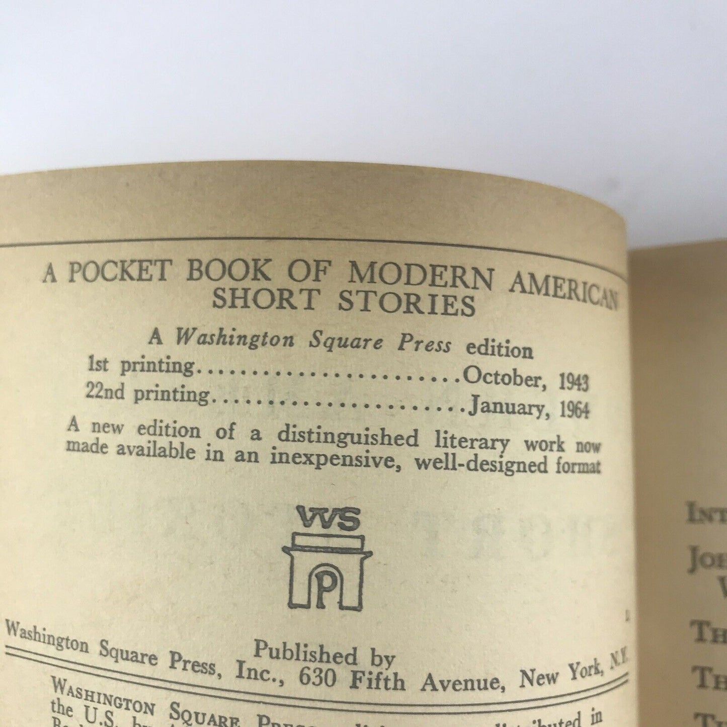 1967 A Pocket Book of Modern American Short Stories, F. Scott Fitzgerald + More