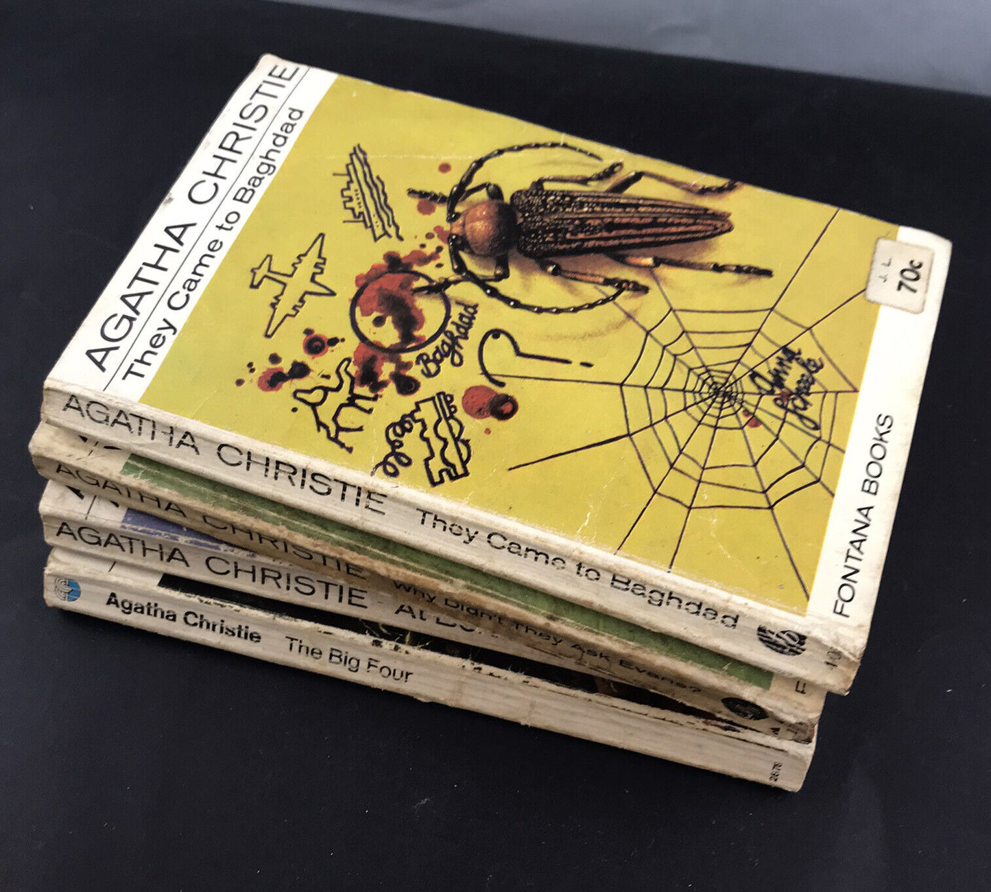 4 x Agatha Christie Vintage Books RARE Collectables, The Big Four, Bertram’s …