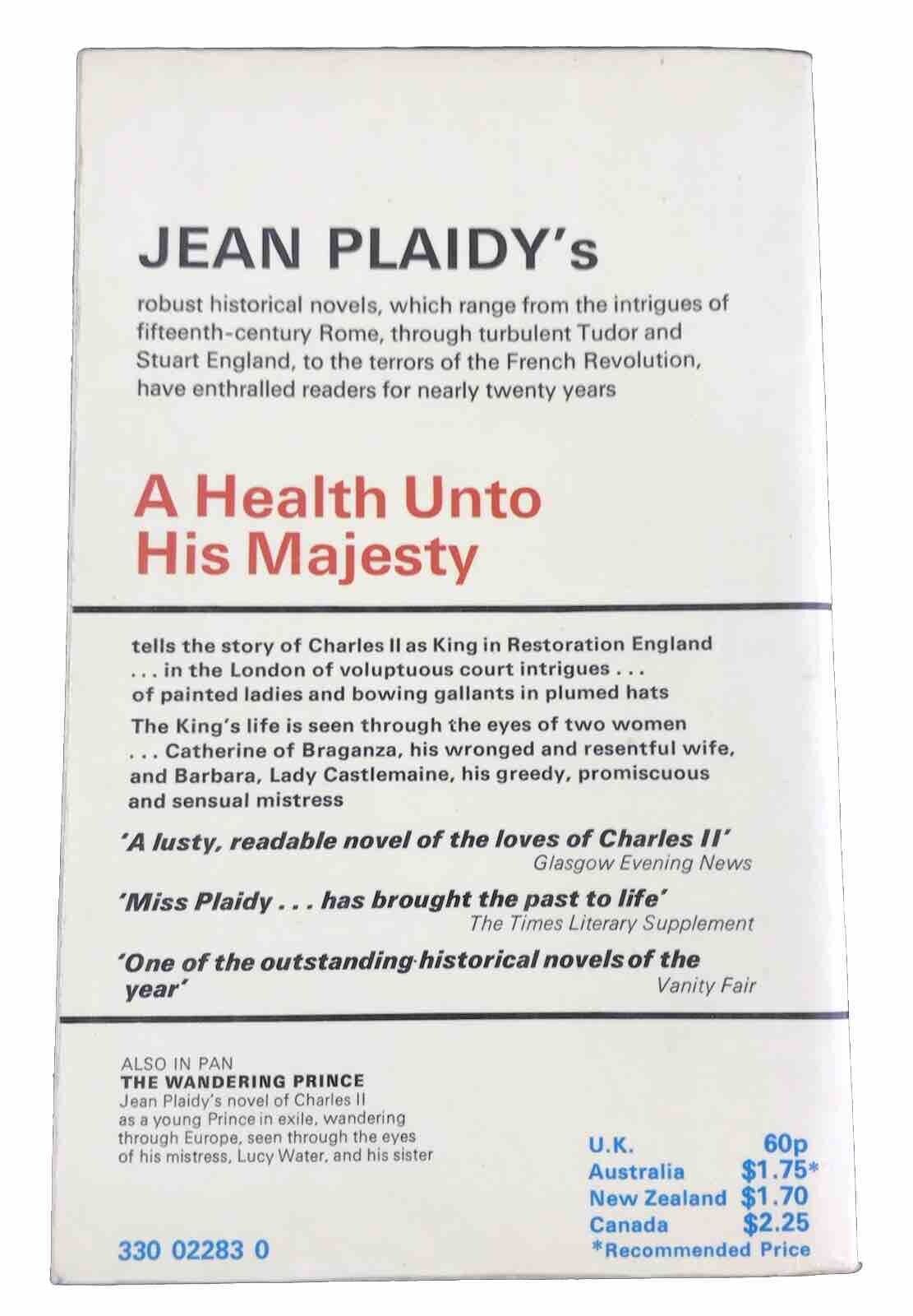 A Health unto His Majesty by Jean Plaidy (Paperback 1975)