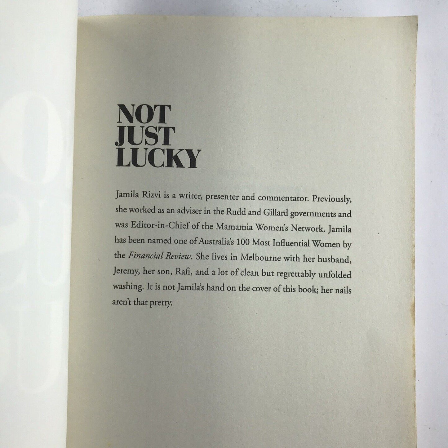 Not Just Lucky by Jamila Rizvi (Paperback, 2017)