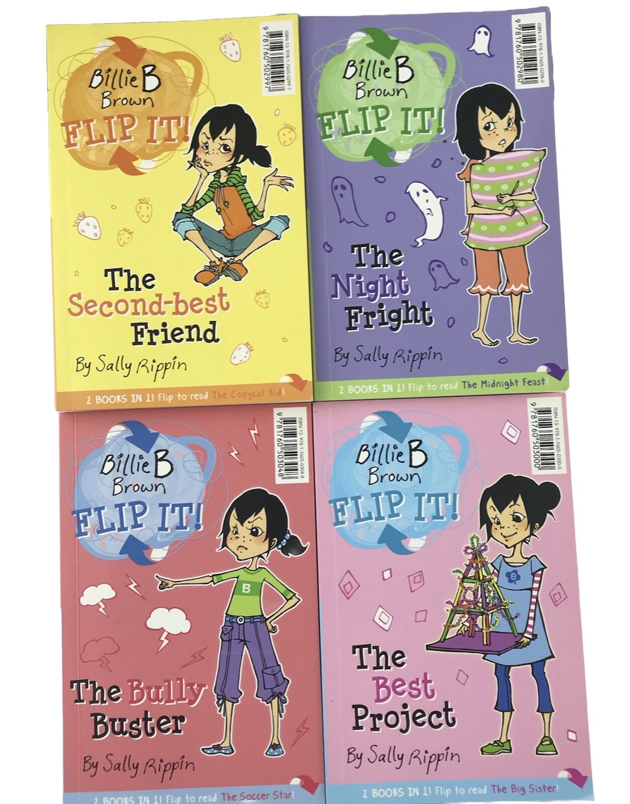 Billie B Brown FLIP IT 4x Book Bundle by Sally Rippin The Big Sister Soccer Star