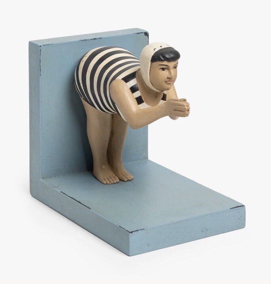 Retro Swimmer Bookends - Perfect Bookshelf Accessory