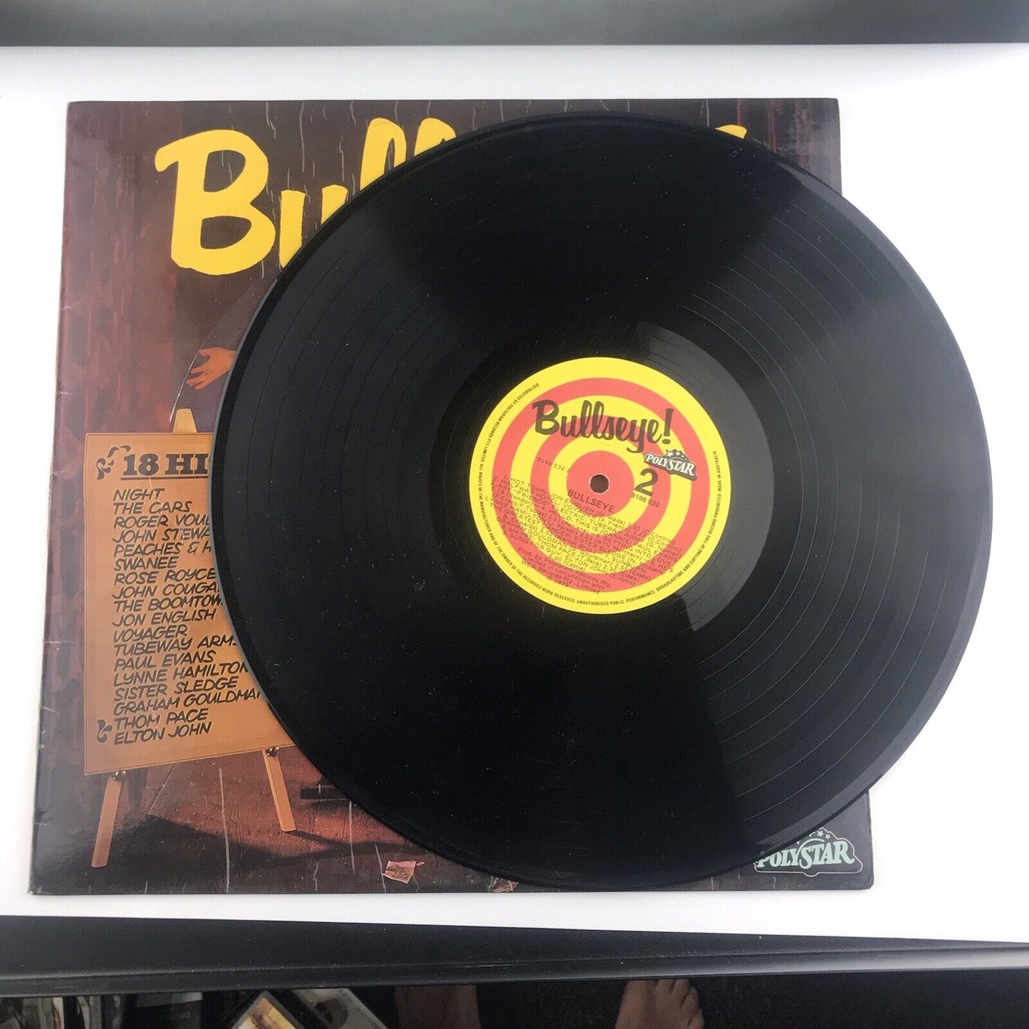 BULLSEYE 18 ORIGINAL HITS MINT LP & COVER THE CARS,ELTON JOHN VINYL RECORD