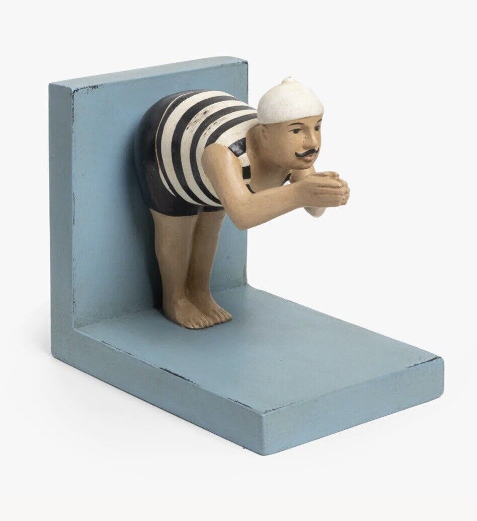 Retro Swimmer Bookends - Perfect Bookshelf Accessory