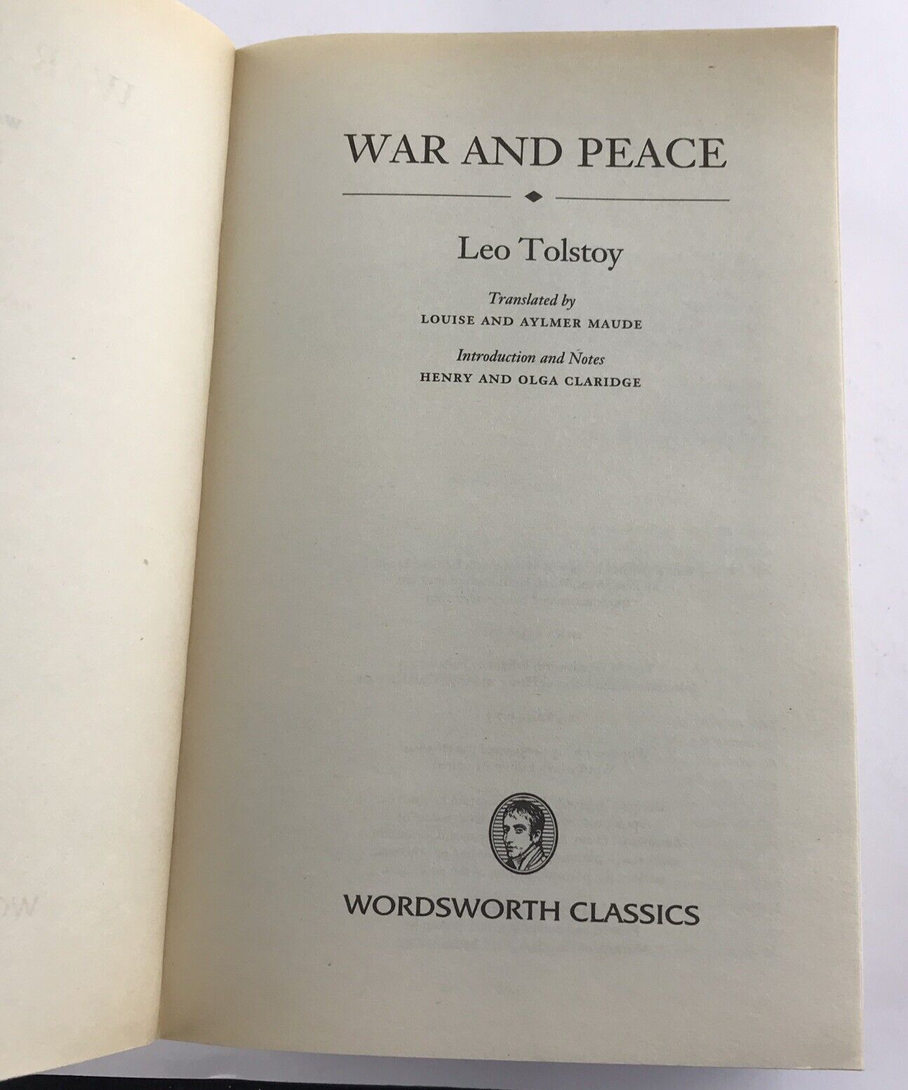 War and Peace by Leo Tolstoy Wordsworth Classics (Paperback 2001)