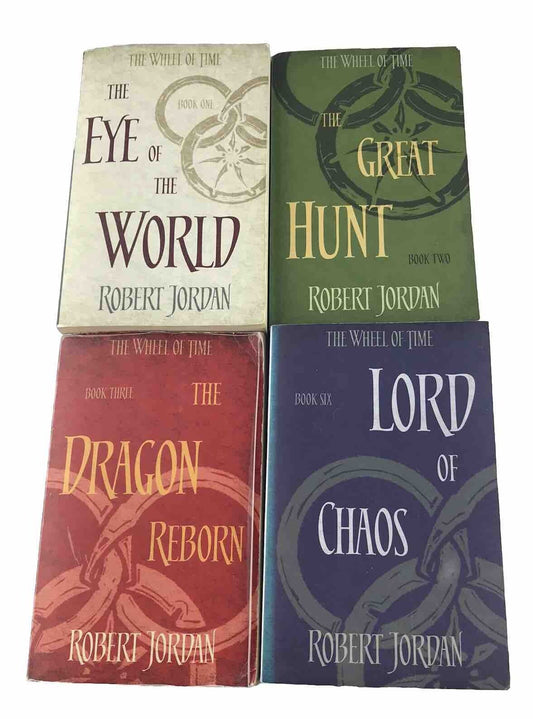 WHEEL OF TIME Book Bundle by Robert Jordan 1,2,3 & 6 (Paperbacks 1990)