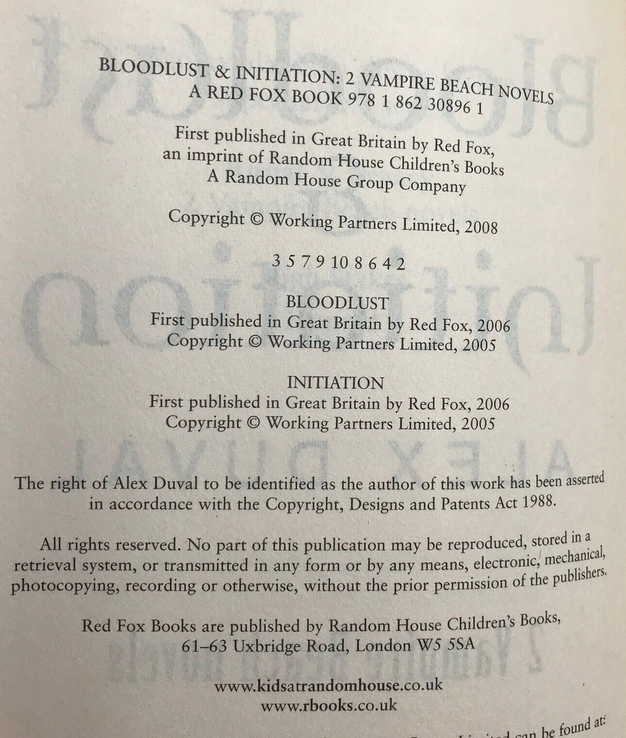 Vampire Beach 2-in-1  Bloodlust & Initiation by Alex Duval (Paperback, 2008).