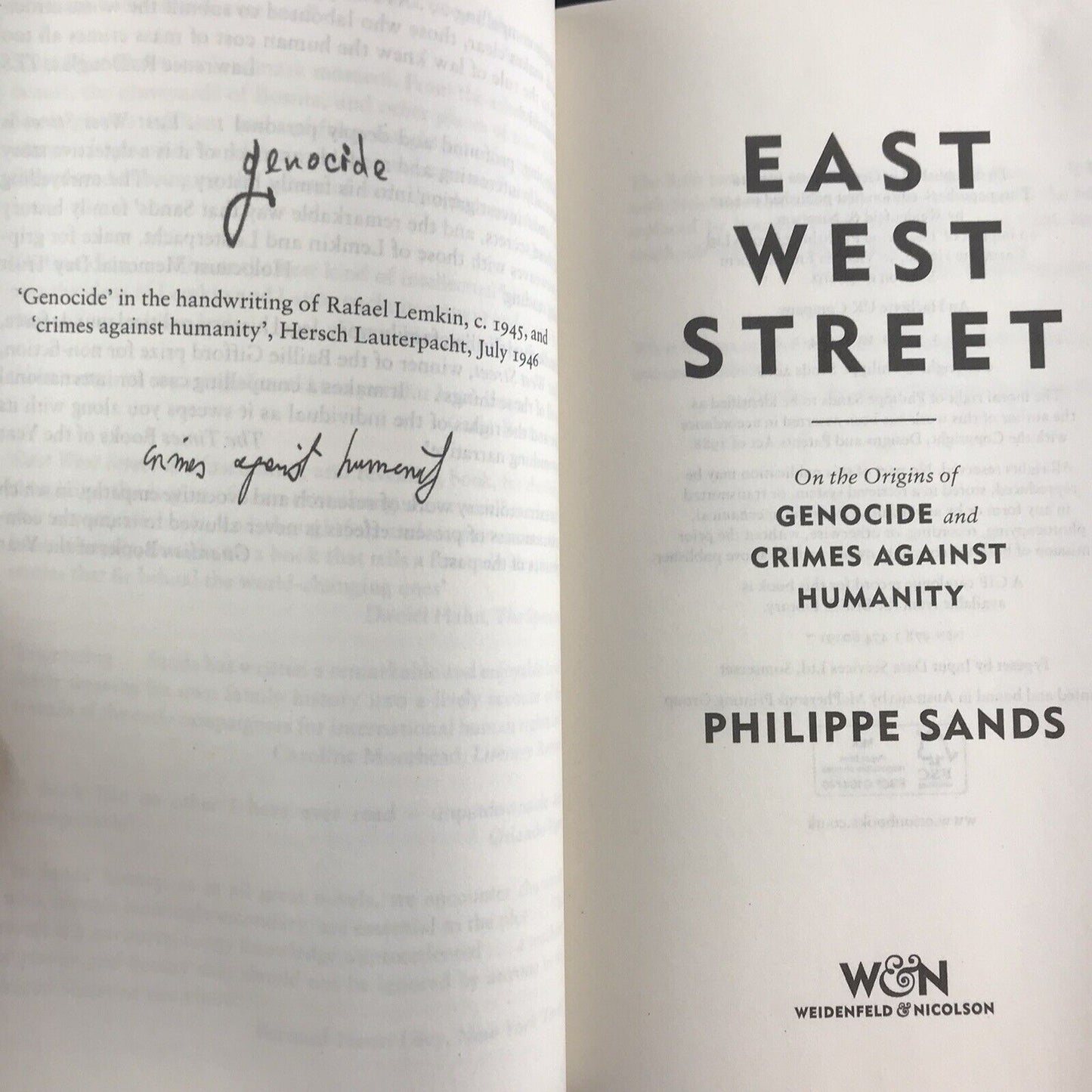 East West Street by Philippe Sands (Paperback) Non-fiction Book of the Year 2017