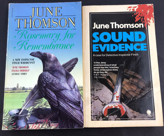 Sound Evidence & Rosemary For Remembrance By June Thomson, Inspector Finch Books