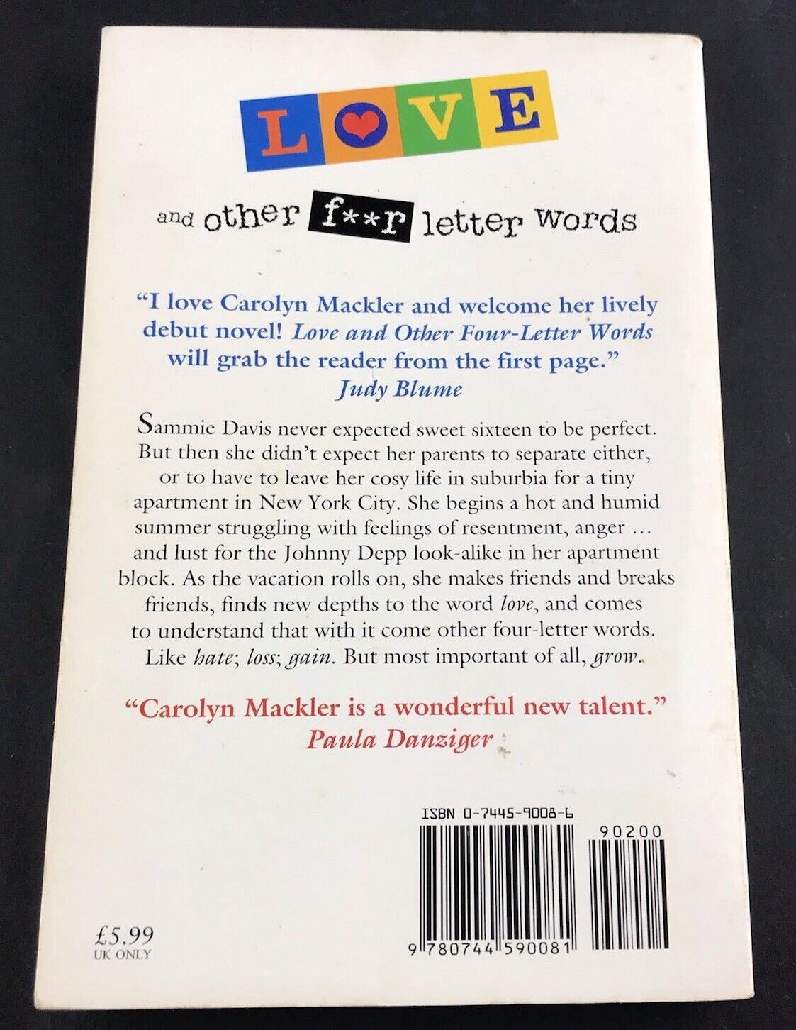 Love and Other Four Letter Words By Carolyn Mackler.m (Paperback 2002)