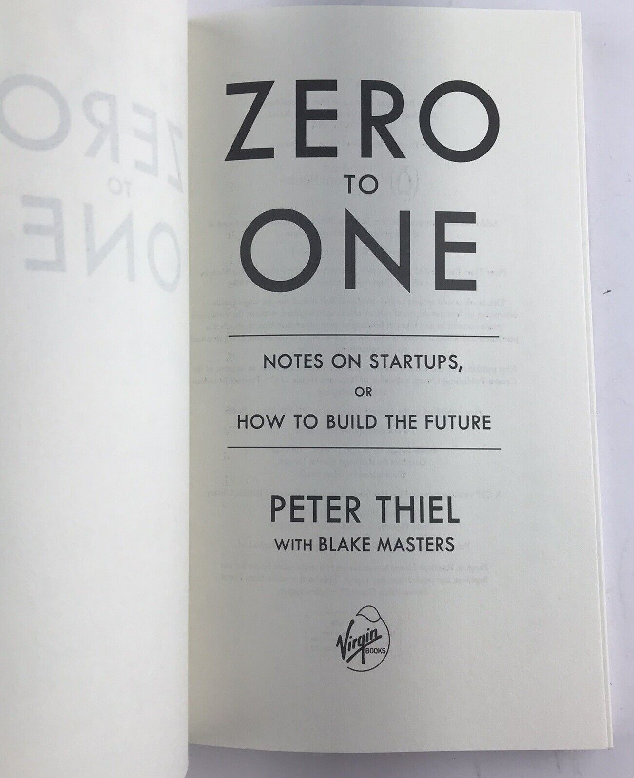 Zero to One Notes on Startups by ‎Peter Thiel & Blake Masters (Paperback 2014)