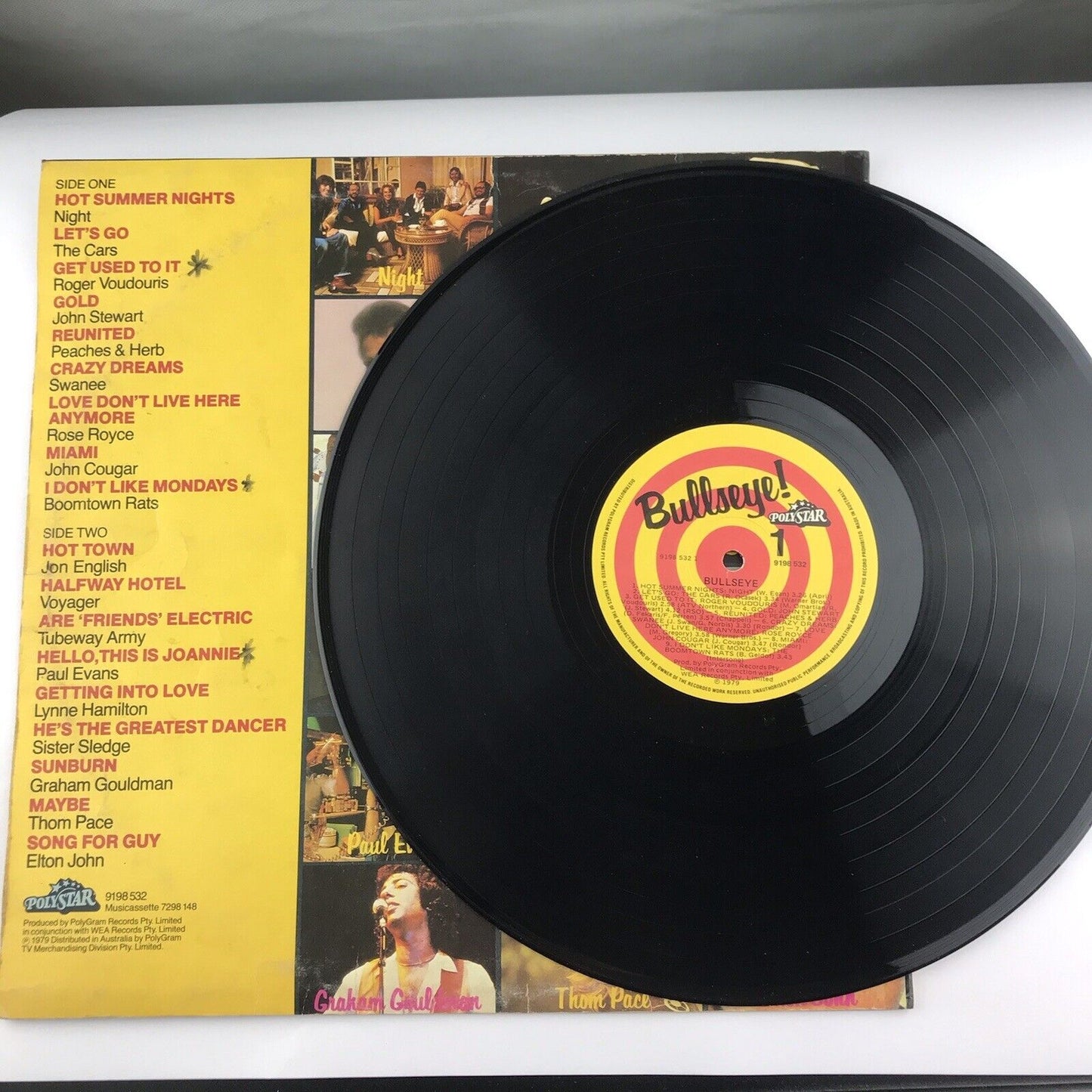 BULLSEYE 18 ORIGINAL HITS MINT LP & COVER THE CARS,ELTON JOHN VINYL RECORD