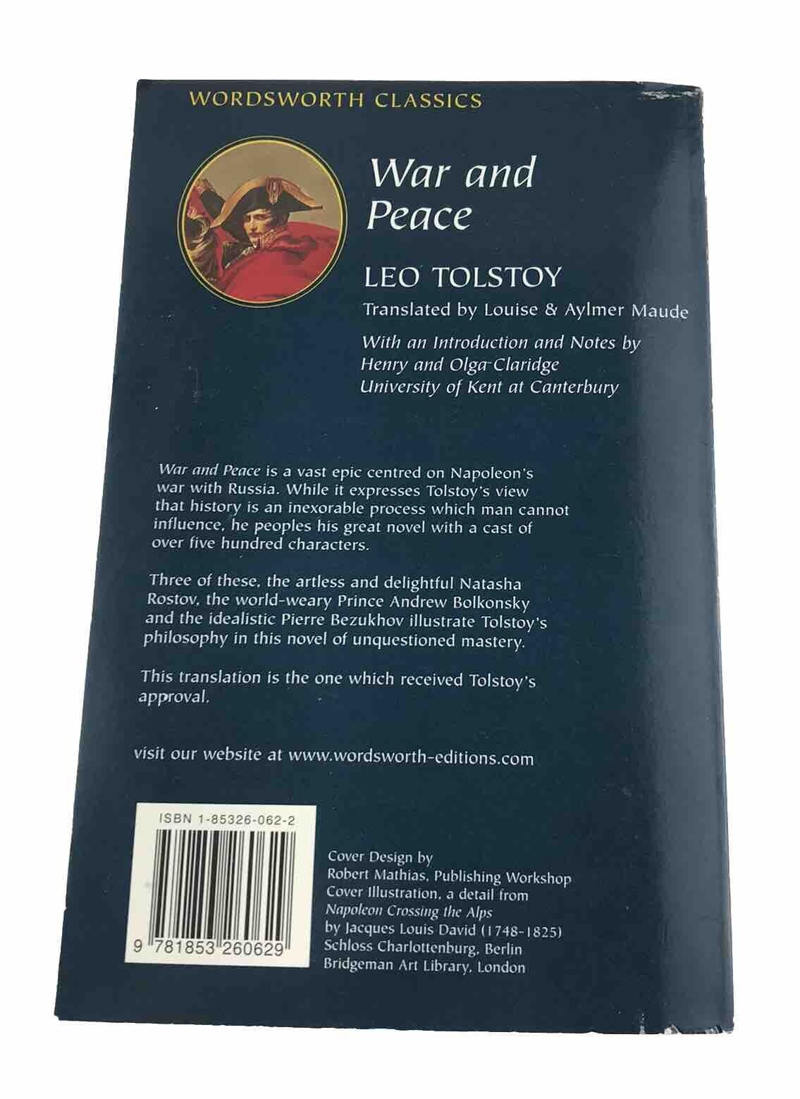 War and Peace by Leo Tolstoy Wordsworth Classics (Paperback 2001)