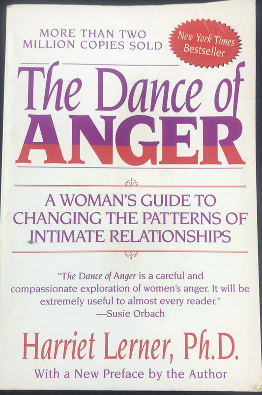 The Dance of Anger By Harriet Lerner Paperback Women's Psychology Studies Book