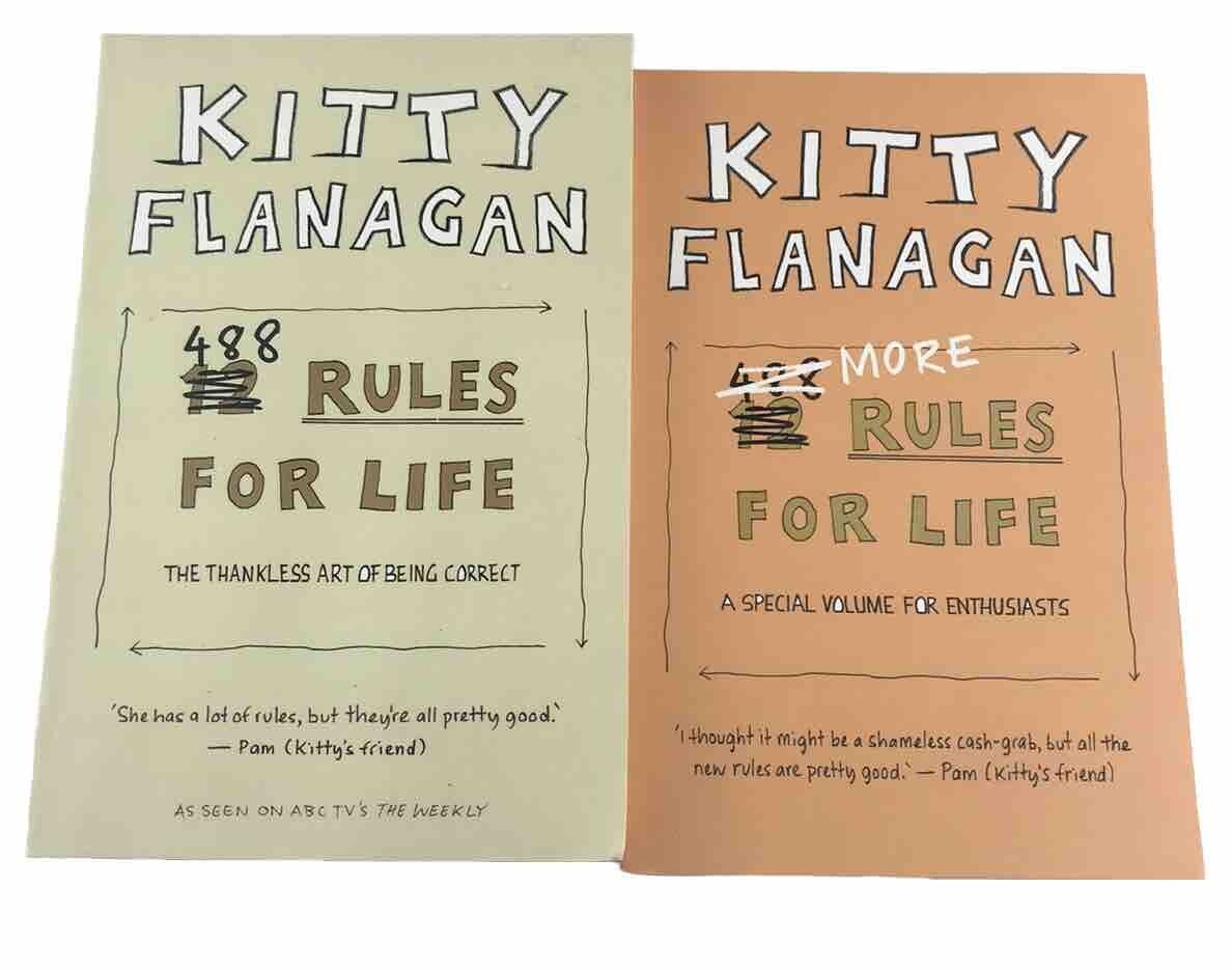 2x Books 488 Rules for Life + More Rules for Life by Kitty Flanagan (Paperback)